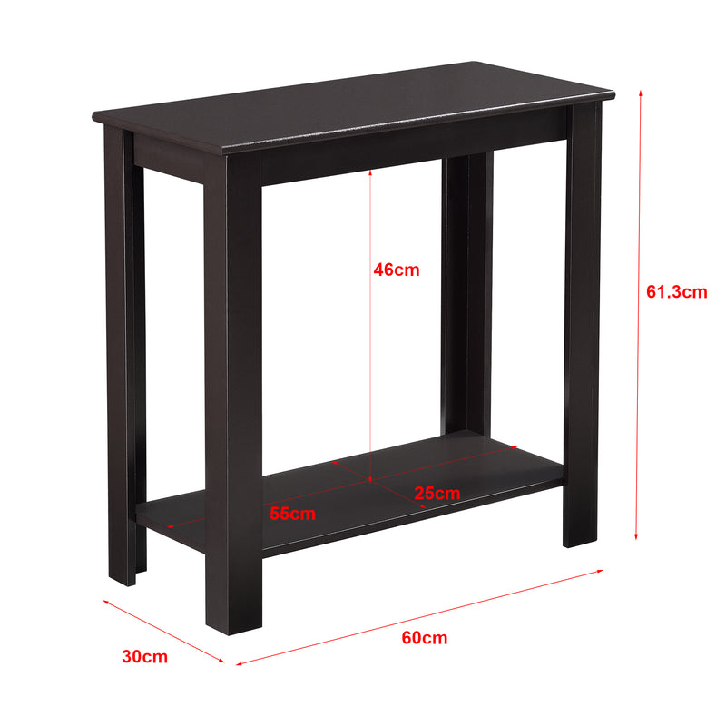 Maatschets Bijzettafel Chur met plank MDF 60x30x61,3 cm donkerbruin