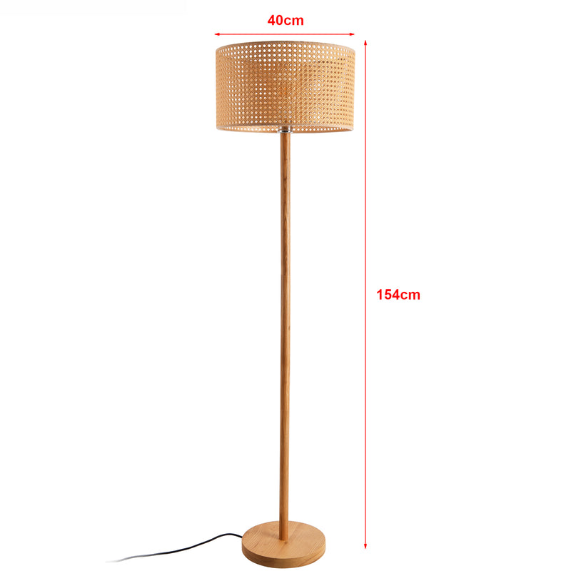 Croquis coté Lampadaire Rochdale 154 cm naturel / brun doré lux.pro