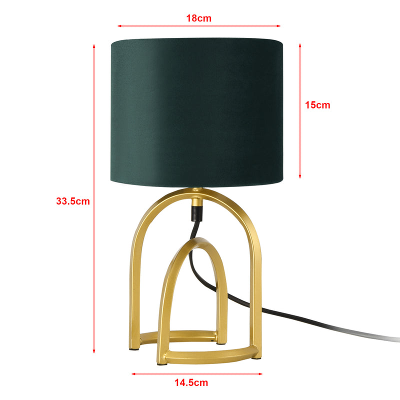 Maatschets lux.pro Tafellamp Smethwick bureaulamp E14 goudkleurig en donkergroen