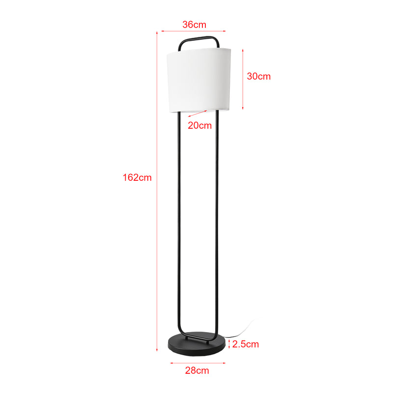 Croquis coté Lampadaire Meløy E27 hauteur 162 cm noir blanc lux.pro