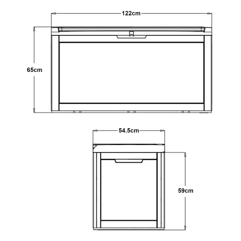 Maatschets Tuin opbergbox Atella 65x122x54,5 cm zwart rotan look casa.pro