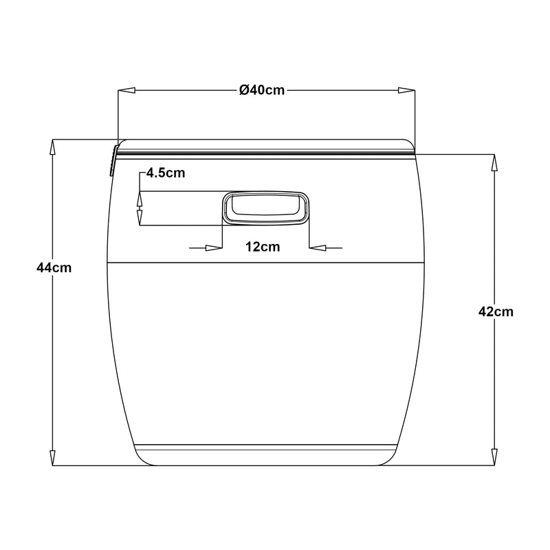 Maatschets Tuinbox Avetrana koelbox rond 44xØ40 cm lichtbruin casa.pro