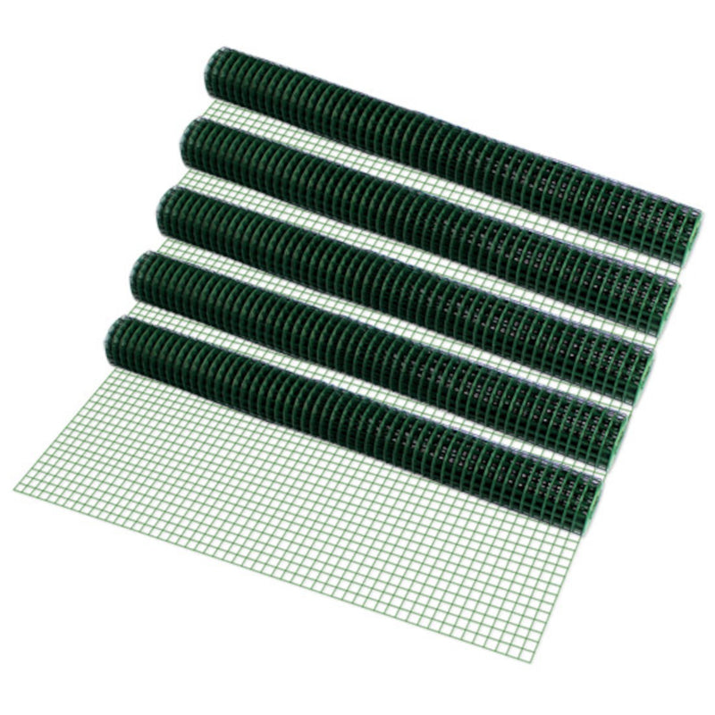 Maatschets Kippengaas vierkant 19 mm geplastificeerd op rol groen - 2 varianten