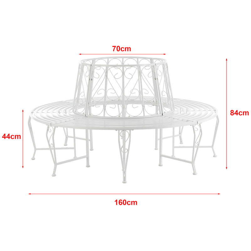 Maatschets Metalen boombank Sorrent Ø160x84 cm rond - 2 varianten