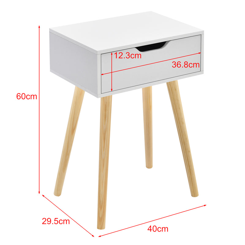 Maatschets Bijzettafel nachtkastje Oestersund met lade 60x40x29,5 cm - 5 varianten