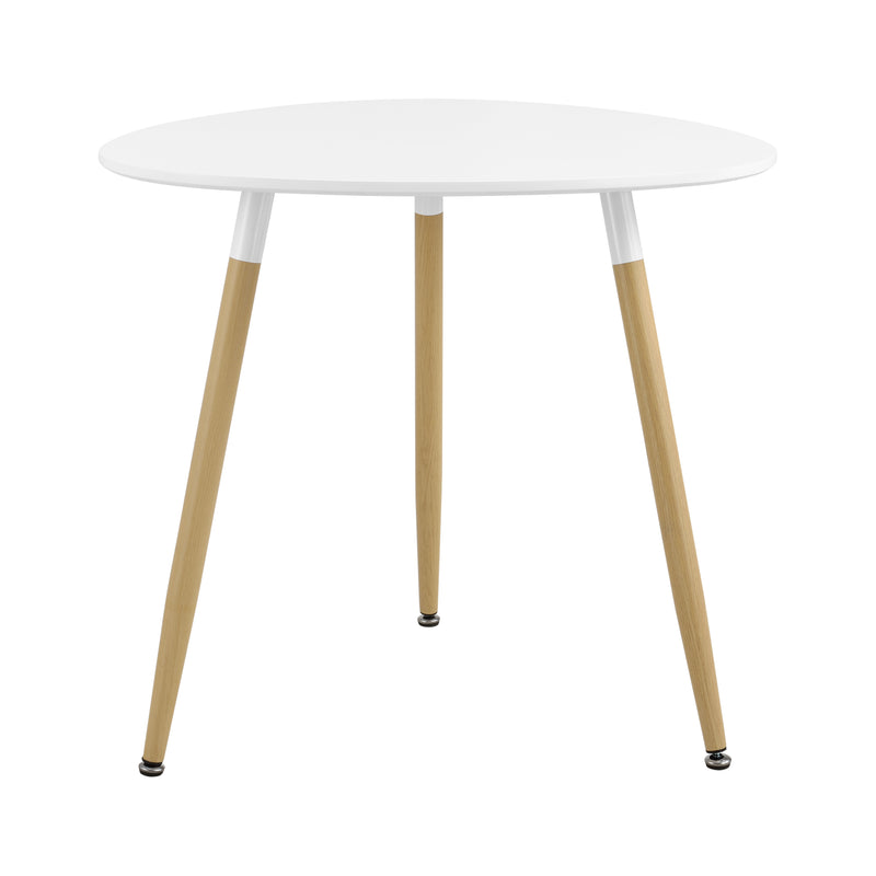 Maatschets Eettafel MDF en staal - vierkant of rond 80x80x74 cm wit en hout