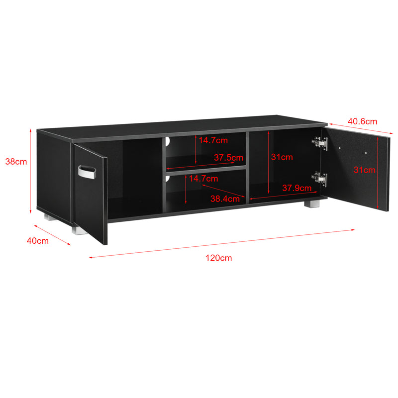 Maatschets Tv meubel Laugar met planken en opbergvakken 120x40x38 cm - verschillende kleuren