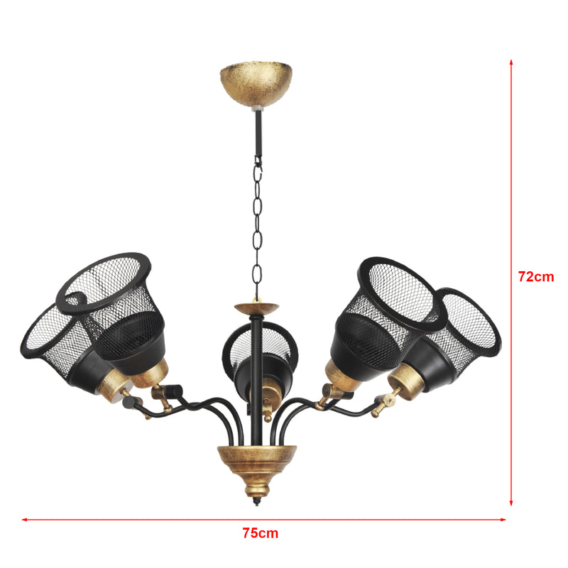 Maatschets lux.pro Hanglamp Langport E27 zwart en goudkleurig - 2 varianten