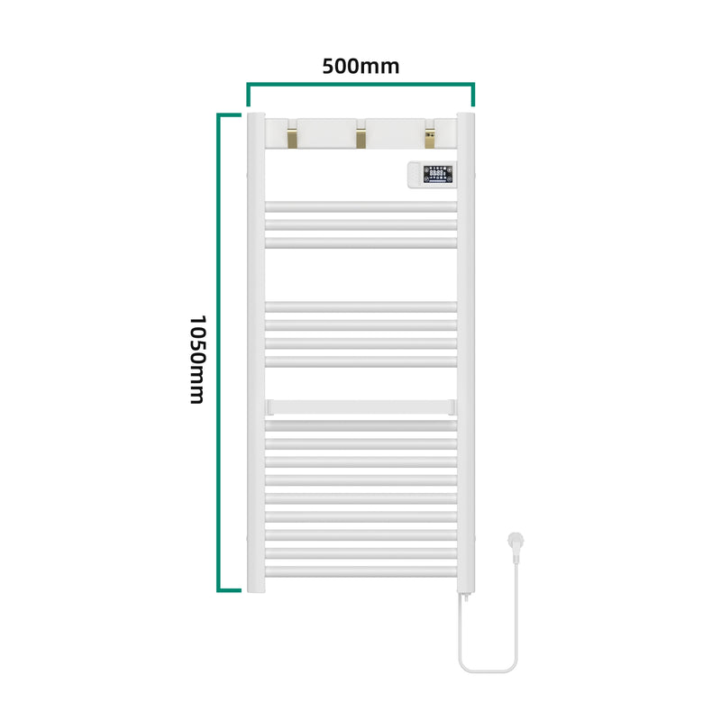 Croquis coté Sèche-serviettes électrique Uvdal avec radiateur 500W pro.tec