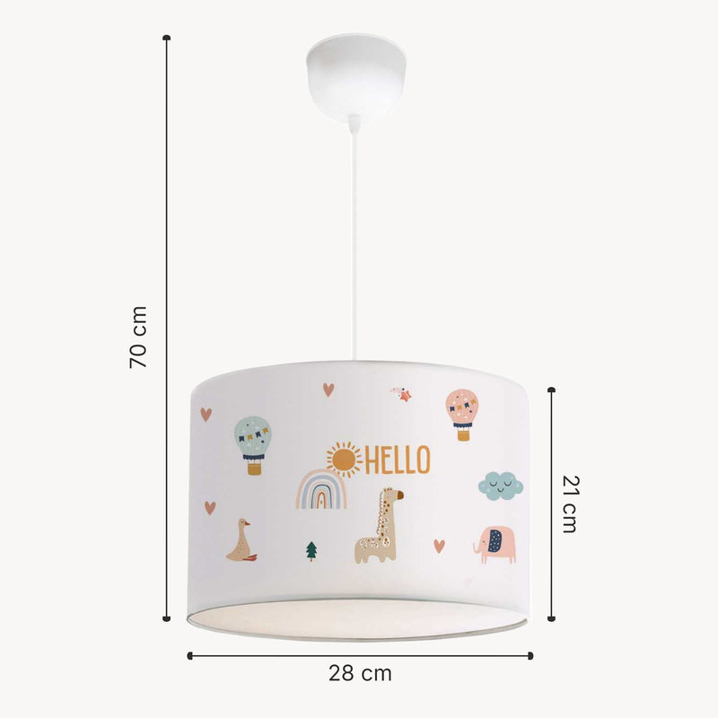 Maatschets Kinder hanglamp Rugby E27 fitting pvc textiel hoogte 70 cm lux.pro