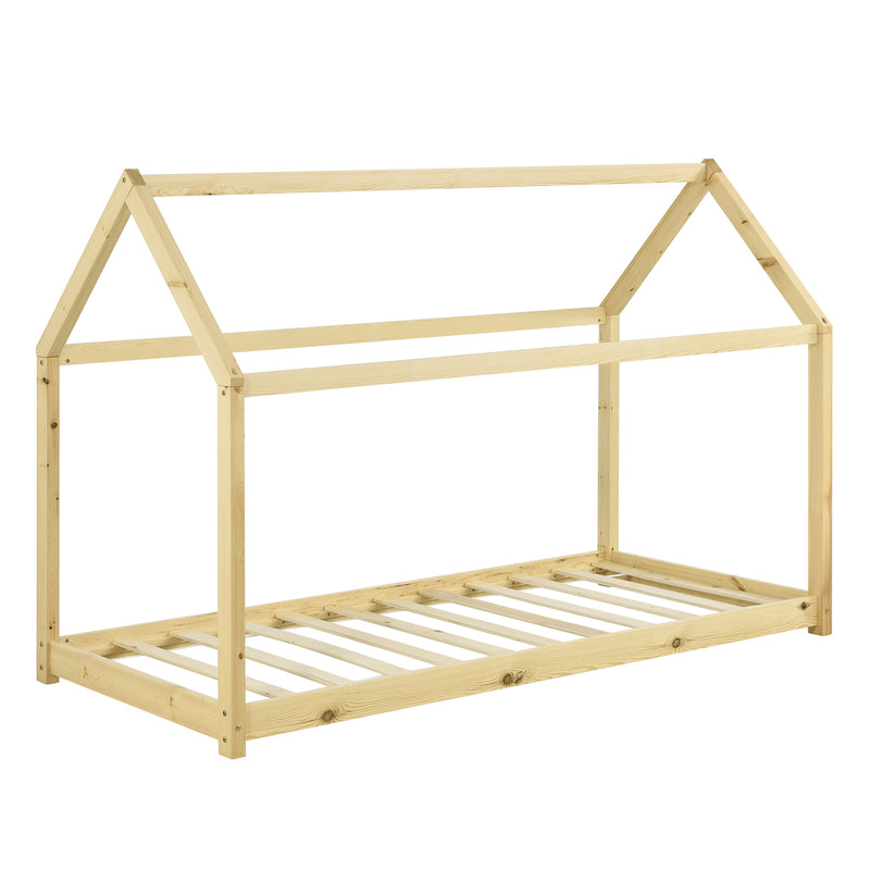Maatschets Kinderbed grenen bed huisbed 200x90 met matras - verschillende kleuren