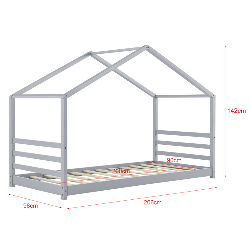 Maatschets Kinderbed met bedbodem en matras huisbed - verschillende kleuren en modellen