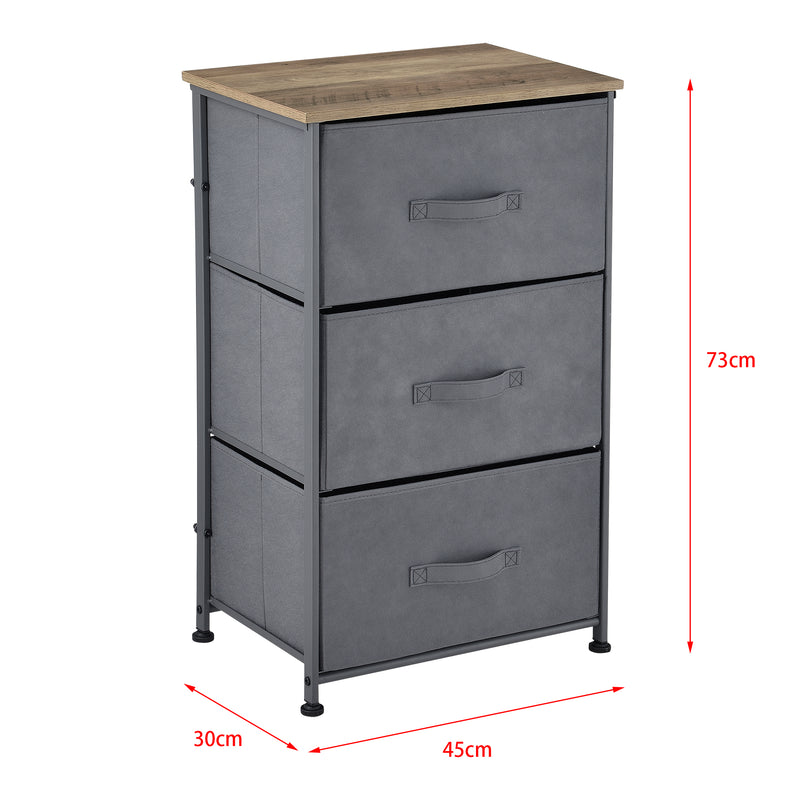 Maatschets Commode met lades grijs stof en hout - 4 varianten