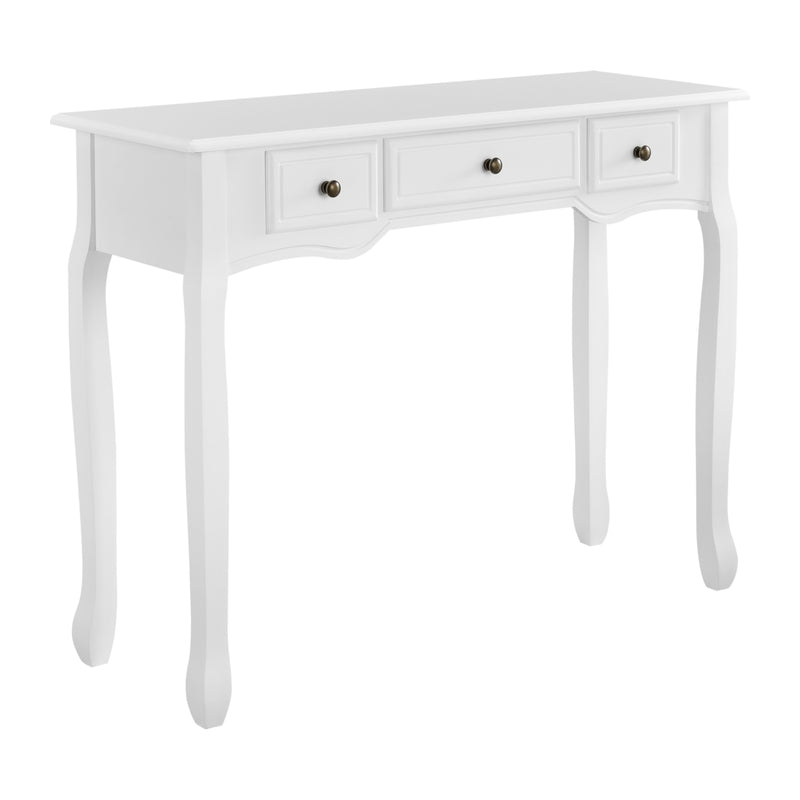 Maatschets Console tafel sidetafel met 3 lades landelijk grenen en MDF 100x35x78 cm - 3 varianten
