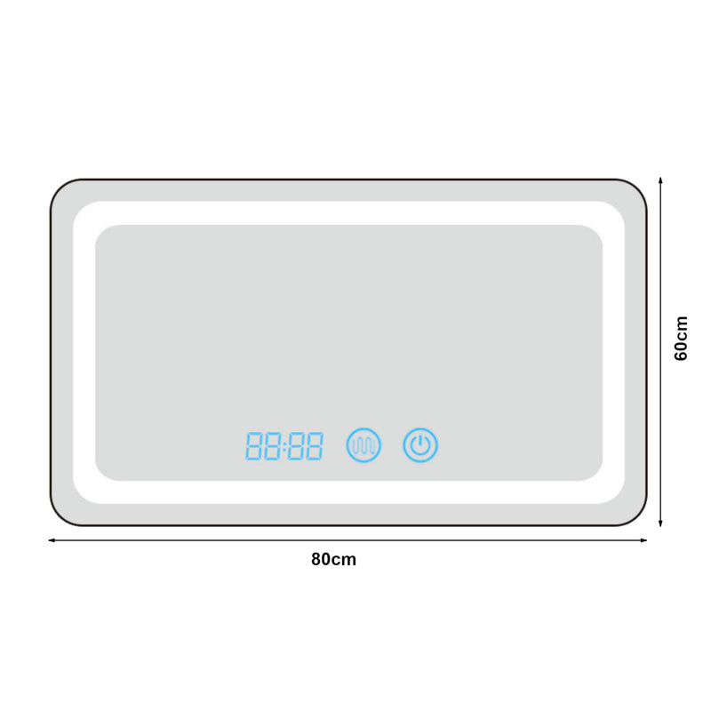 Croquis coté Miroir LED Casoli argent pro.tec