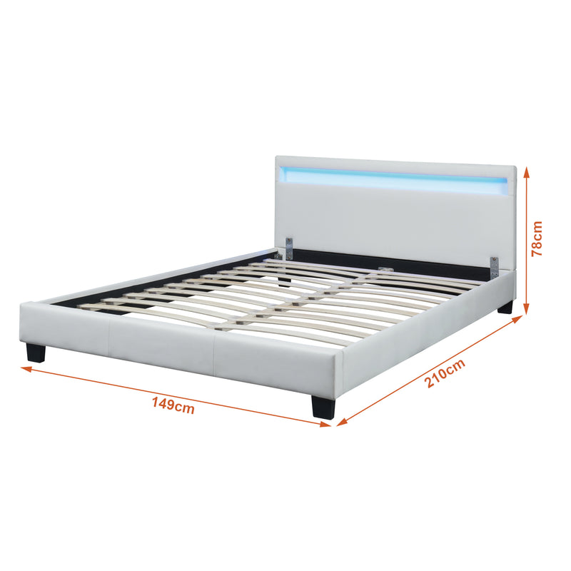 Maatschets Bed Parijs kunstleer met matras LED-verlichting en bedbodem - 18 varianten