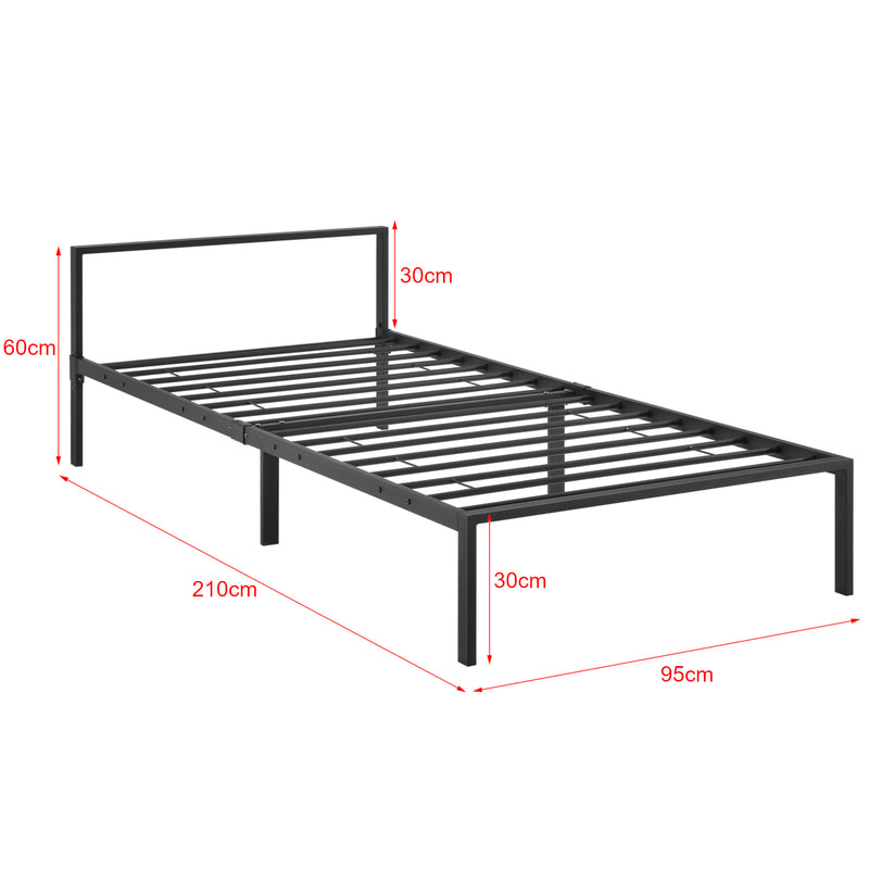 Maatschets Metalen bedframe Zeus met bedbodem en matras - verschillende maten en kleuren