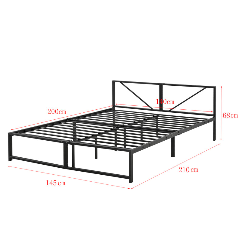 Maatschets Metalen bed Meran bedframe met bedbodem zwart - 3 maten