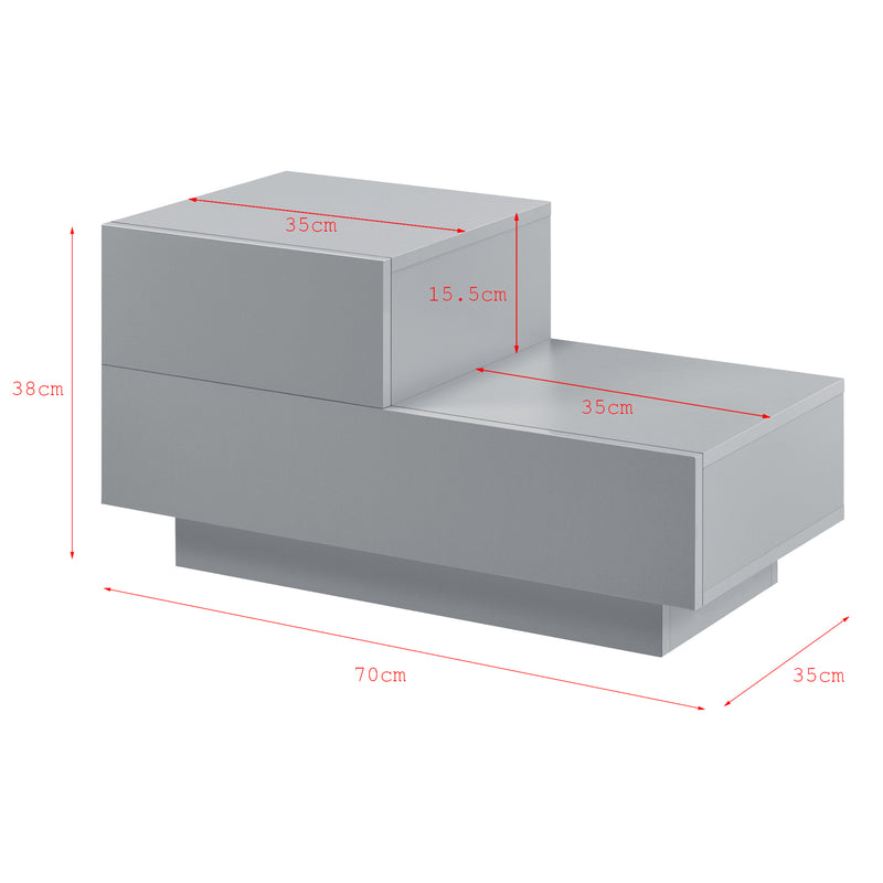 Maatschets Design nachtkastje Sebokeng links met lades 38x70x35 cm - verschillende kleuren