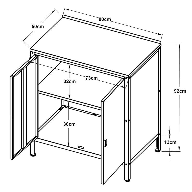 Maatschets Kast Bolognano voor buiten 92x80x50 cm casa.pro