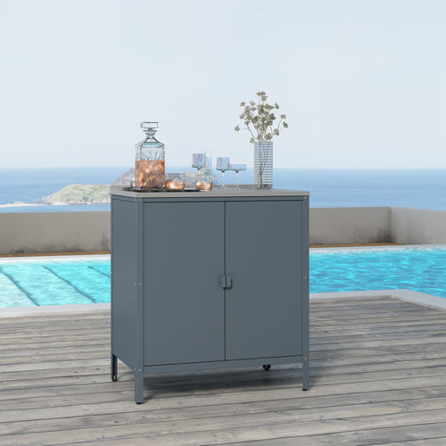 Armoire de jardin Bolognano acier laqué 92 x 80 x 50 cm casa.pro