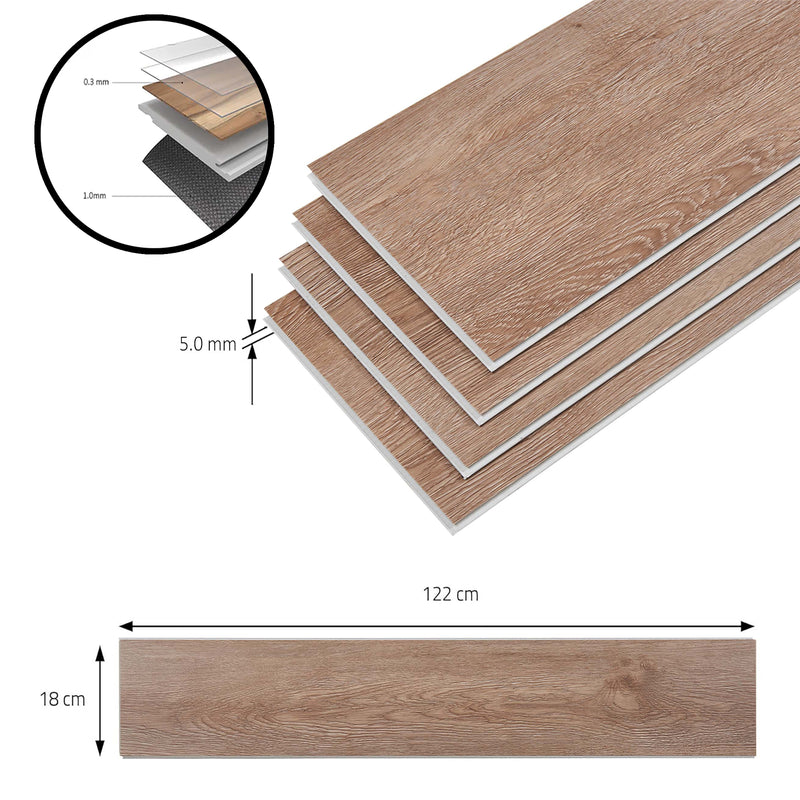 Croquis coté Lot de planches vinyle SPC Okapirg 5 mm NEU.HOLZ