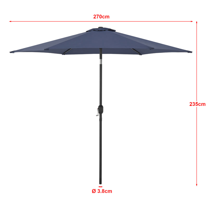 Maatschets casa.pro Tuin parasol Altino stokparasol Ø270x235 cm - 2 varianten