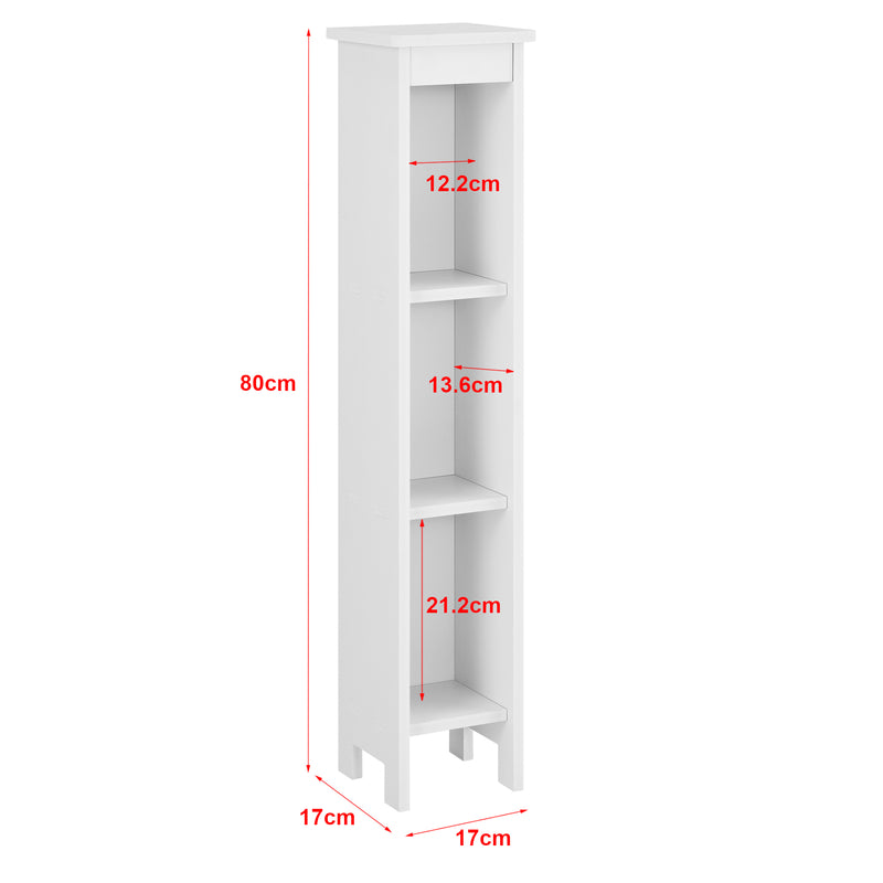 Maatschets Open kast Bracke met 3 vakken HKC kolomkast 80x17x17 cm - 2 varianten