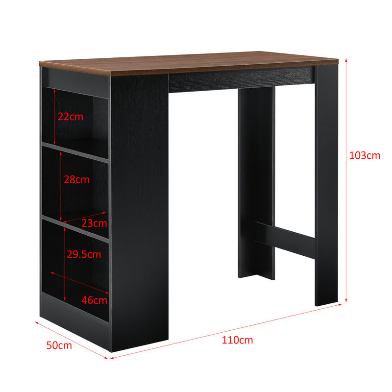 Maatschets Bartafel met planken 110x50x103 cm - verschillende kleuren