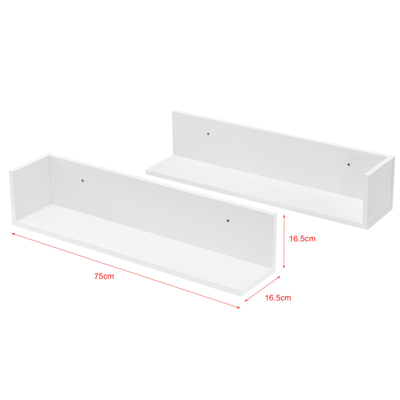 Maatschets Wandplank Elverum set van 2 75x16,5x16,5 cm - 3 varianten