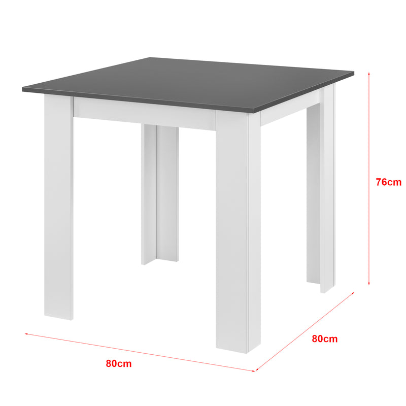 Maatschets Eettafel Algermissen vierkant 80x80x76 cm - 2 varianten