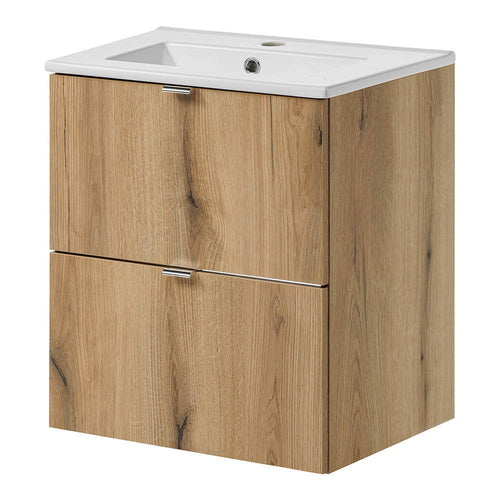 Meuble sous lavabo avec vasque effet chêne NEWPORT