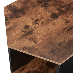 Set de 2 tables basses Molde noir effet noyer [en.casa]
