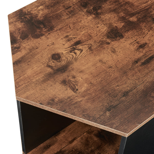 Set de 2 tables basses Molde noir effet noyer [en.casa]