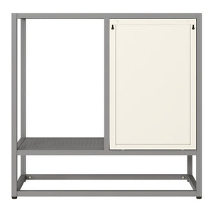 Buffet Burlöv acier 70 x 72 x 35 cm gris blanc [en.casa]