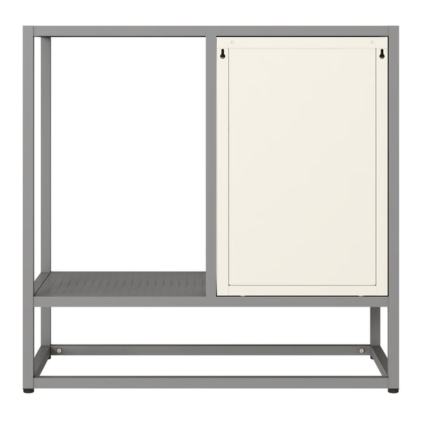 Buffet Burlöv acier 70 x 72 x 35 cm gris blanc [en.casa]