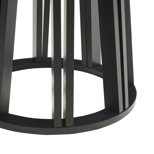 Bijzettafel Burgess 51xØ51 cm zwart en walnootkleurig [en.casa]