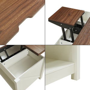 Table basse Kasama 110 x 55 x 54 cm effet noyer blanc [en.casa]