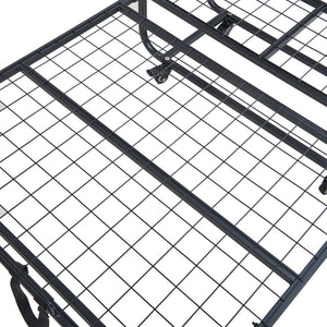 Lit pliant avec matelas en mousse froide Lustendi 90 x 200 cm noir effet chêne [en.casa]