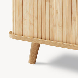 Armoire à chaussures avec coussin d'assise Tvedestrand 50x80x40 cm Bambou/Beige [en.casa]