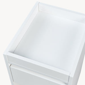 Table de chevet Lure 55 x 30 x 35 cm blanc effet chêne [en.casa]