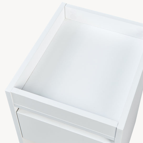 Table de chevet Lure 55 x 30 x 35 cm blanc effet chêne [en.casa]