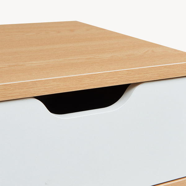 Table de chevet Bordkak 55 x 48 x 30 cm effet chêne blanc [en.casa]