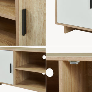 Tv-meubel Kenta 120x39x52 cm sonoma eiken en wit [en.casa] 
