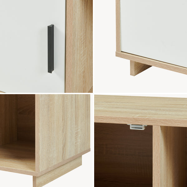 Salontafel Kenta 80x45x40 cm Sonoma-eikenlook/wit [en.casa]