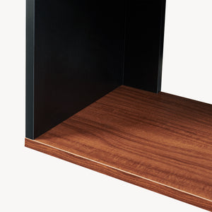 Bijzettafel Trond 80x29x60 cm Zwart/Walnootlook [en.casa]