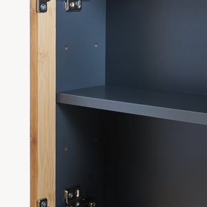 Spiegelkast Svanes 58x56x13 cm Donkergrijs/Natuur [en.casa]