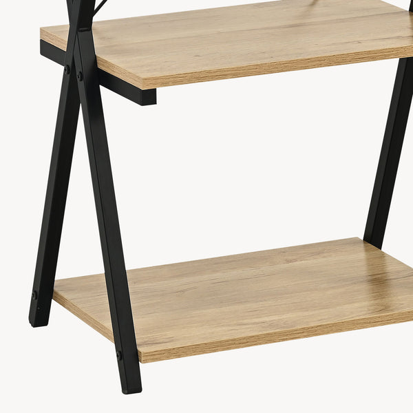 Staande plank Kappespoo 84x50x30 cm Zwart/Eikenlook [en.casa]