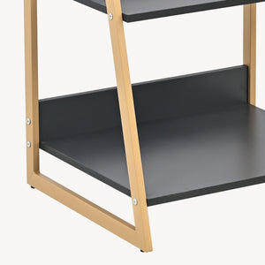 Étagère Kuomi 84x53x47 cm Beige/Gris foncé [en.casa]