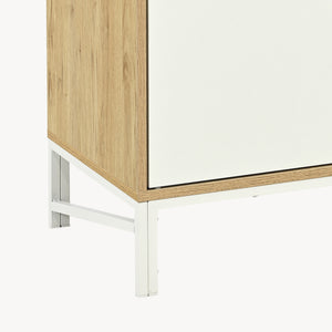 Buffet Kerrköndam 94 x 76 x 40 cm effet chêne blanc [en.casa]